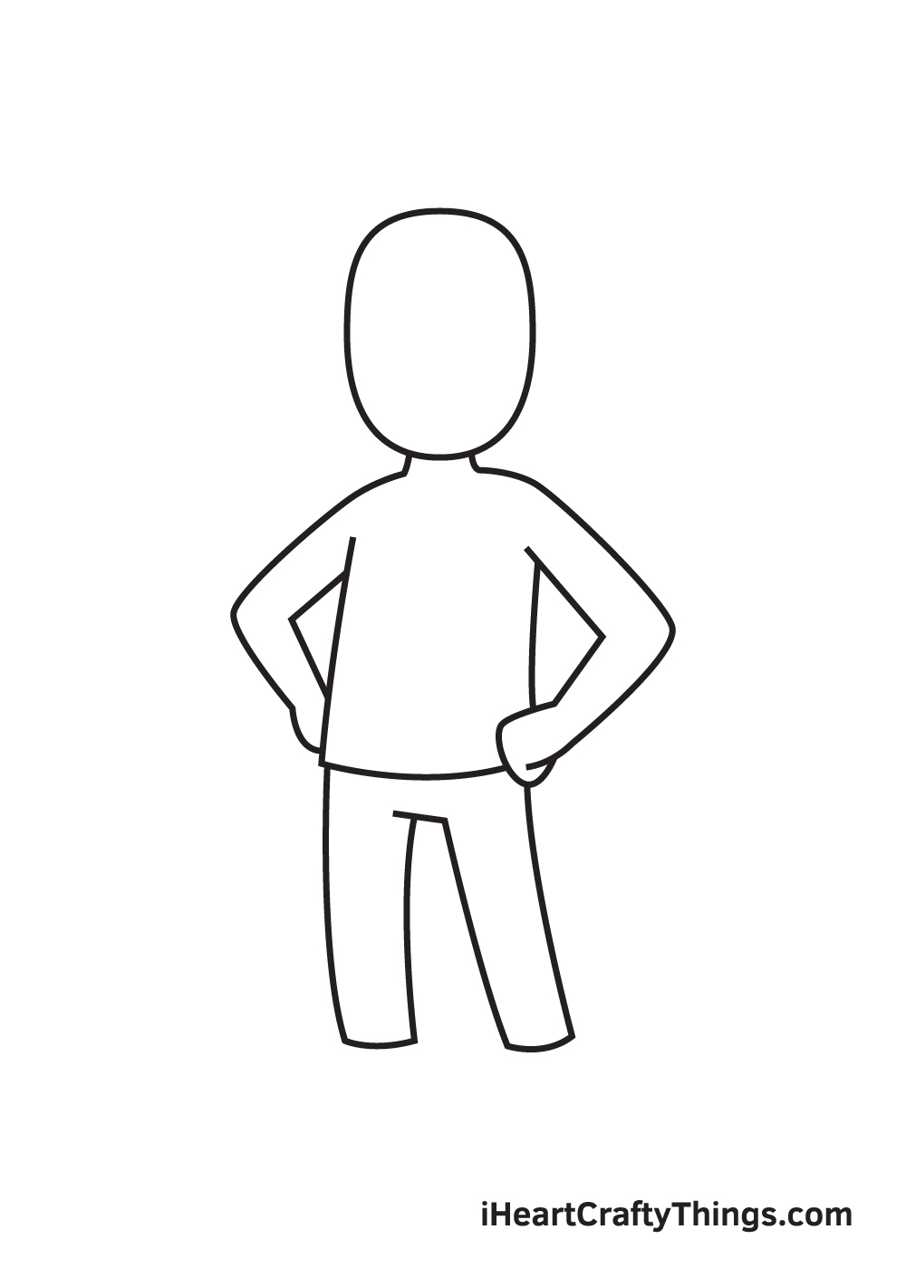 man drawing step 5