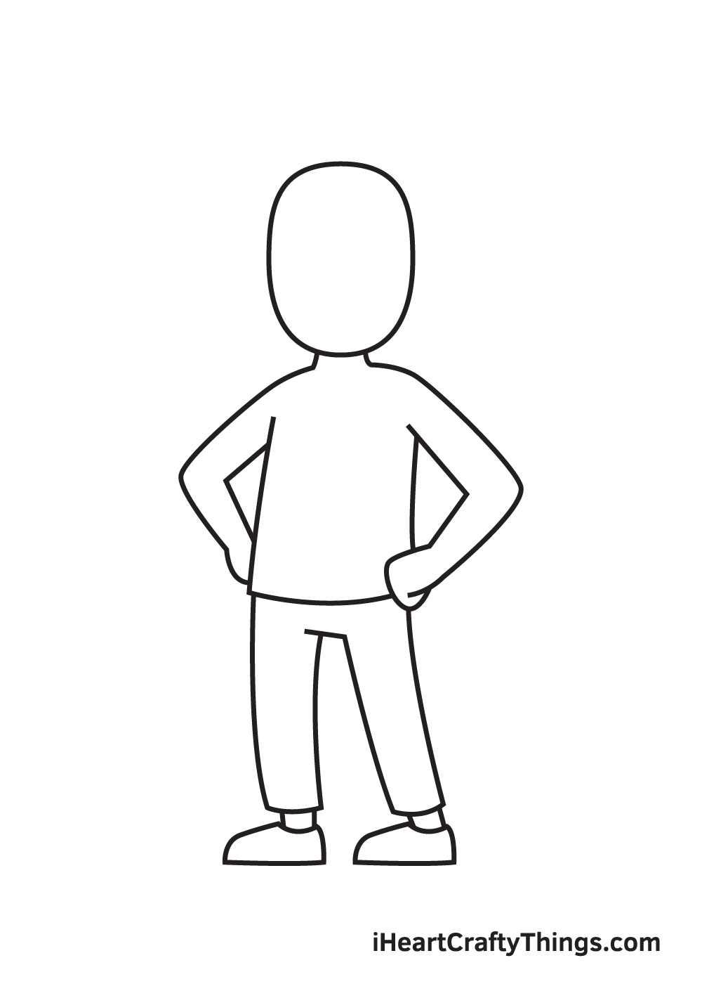 man drawing step 6