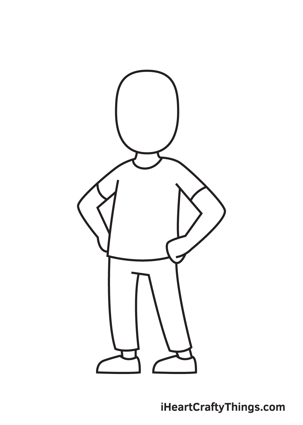 man drawing step 7