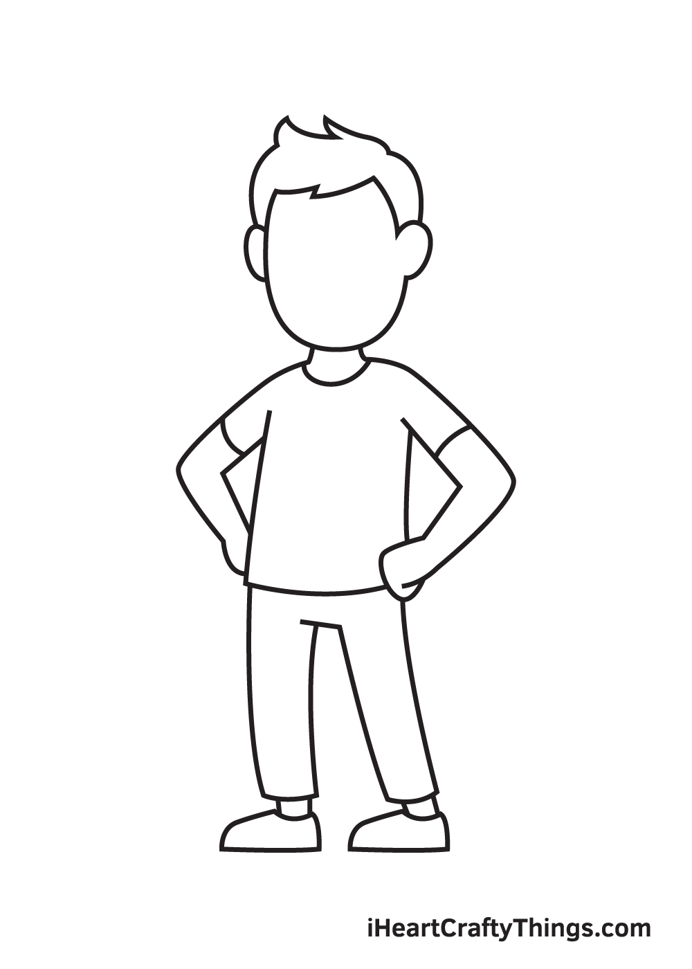 man drawing step 8