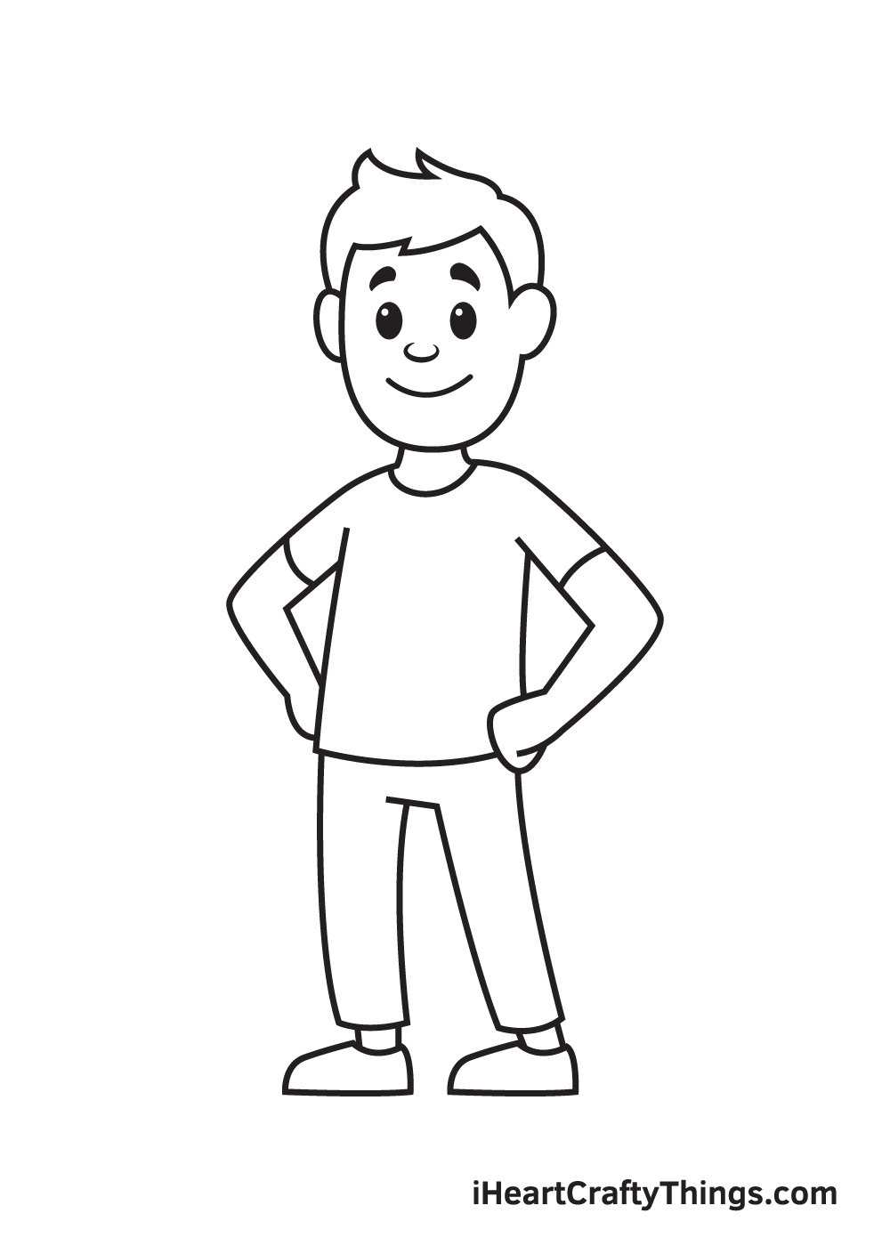 man drawing step 9