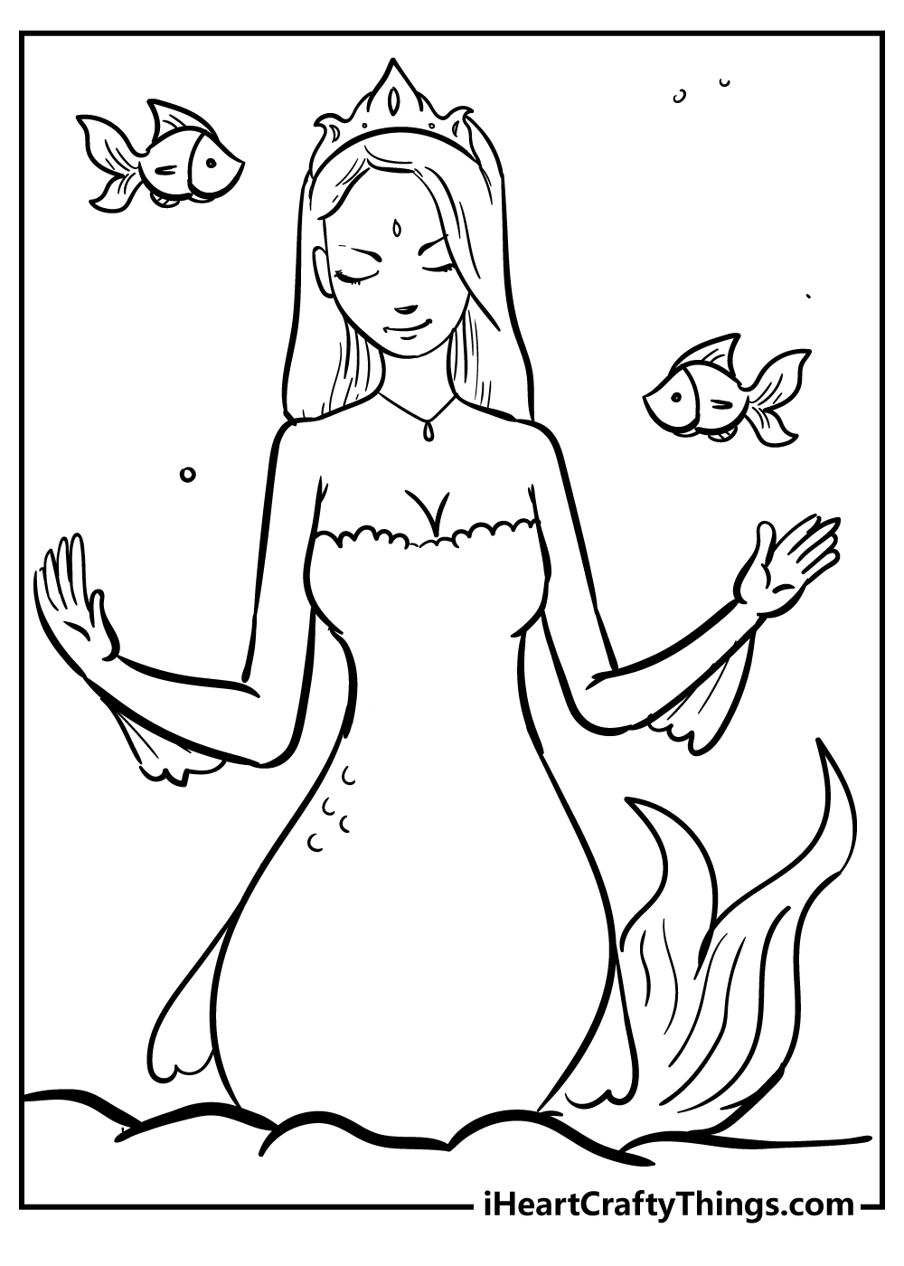 mermaid coloring free printable