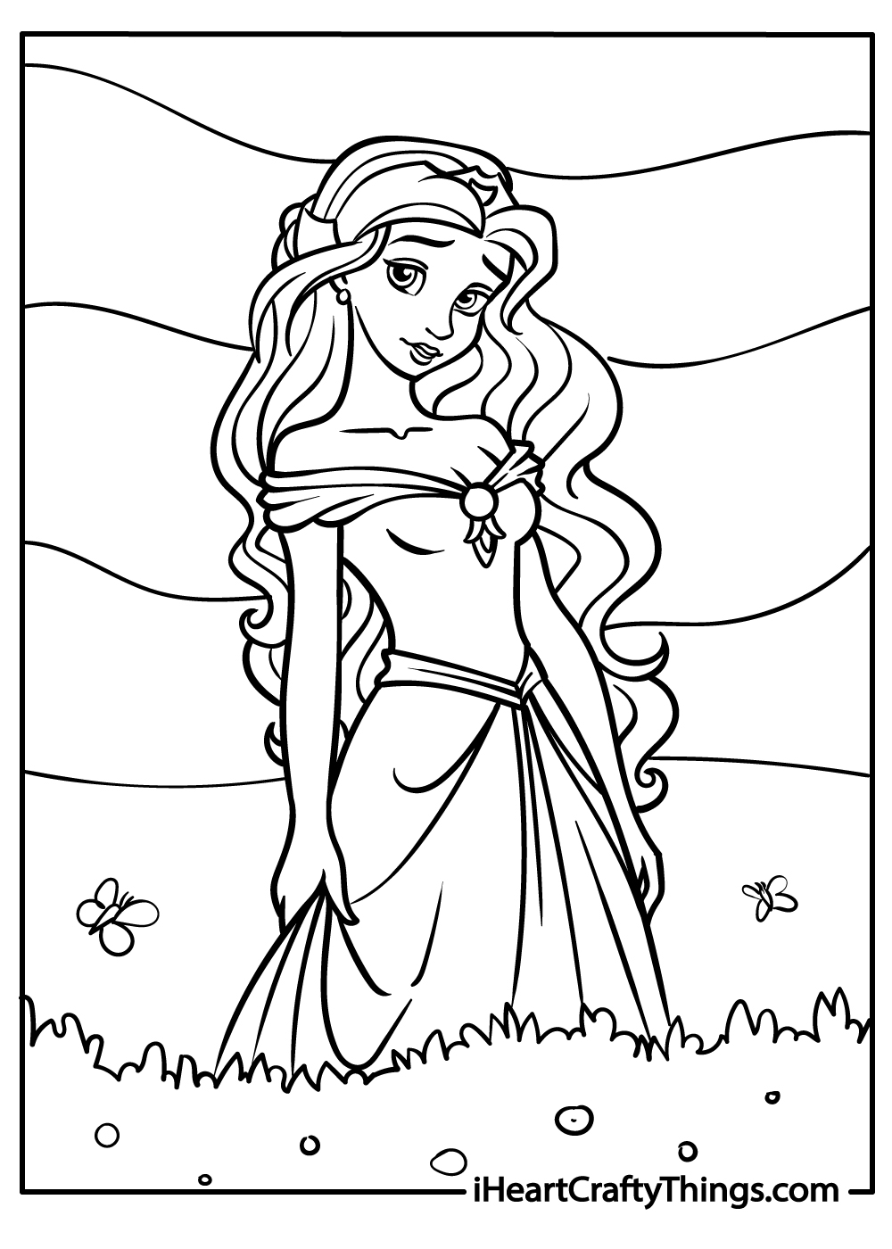 rapunzel coloring printable for kids