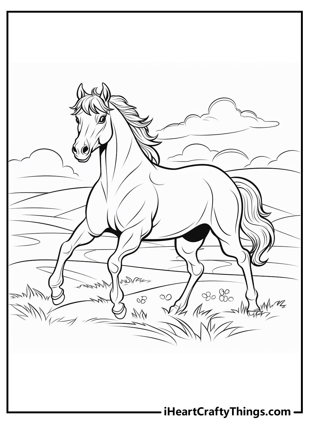 realistic horse coloring pages free download
