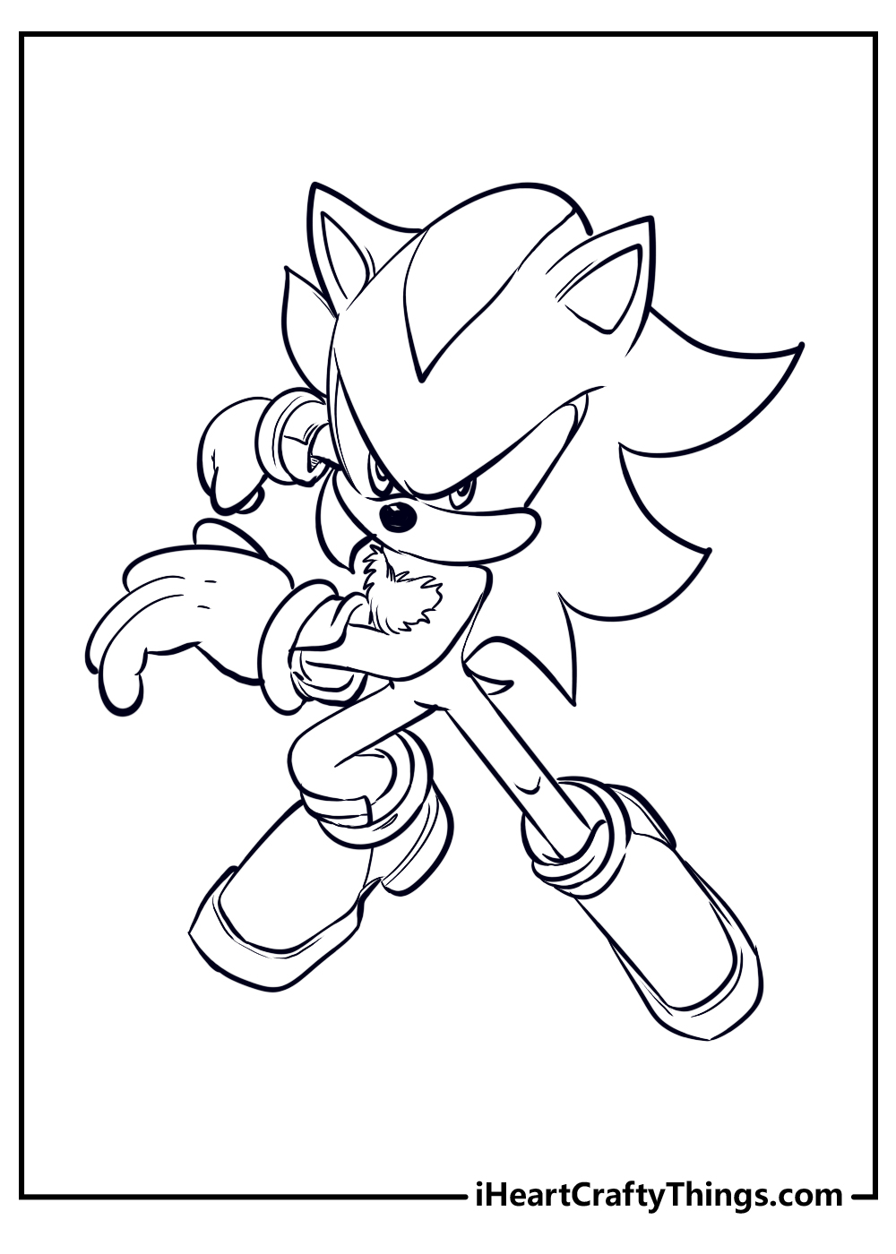 Shadow The Hedgehog Coloring Printable for Kids