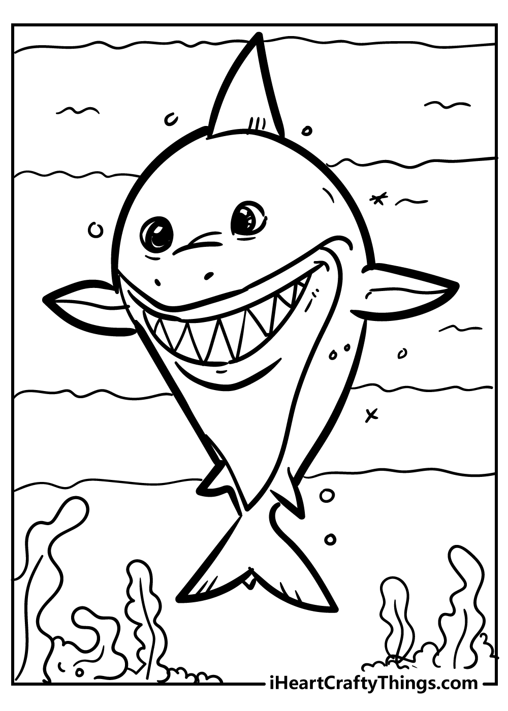 Shark coloring pages free pdf download
