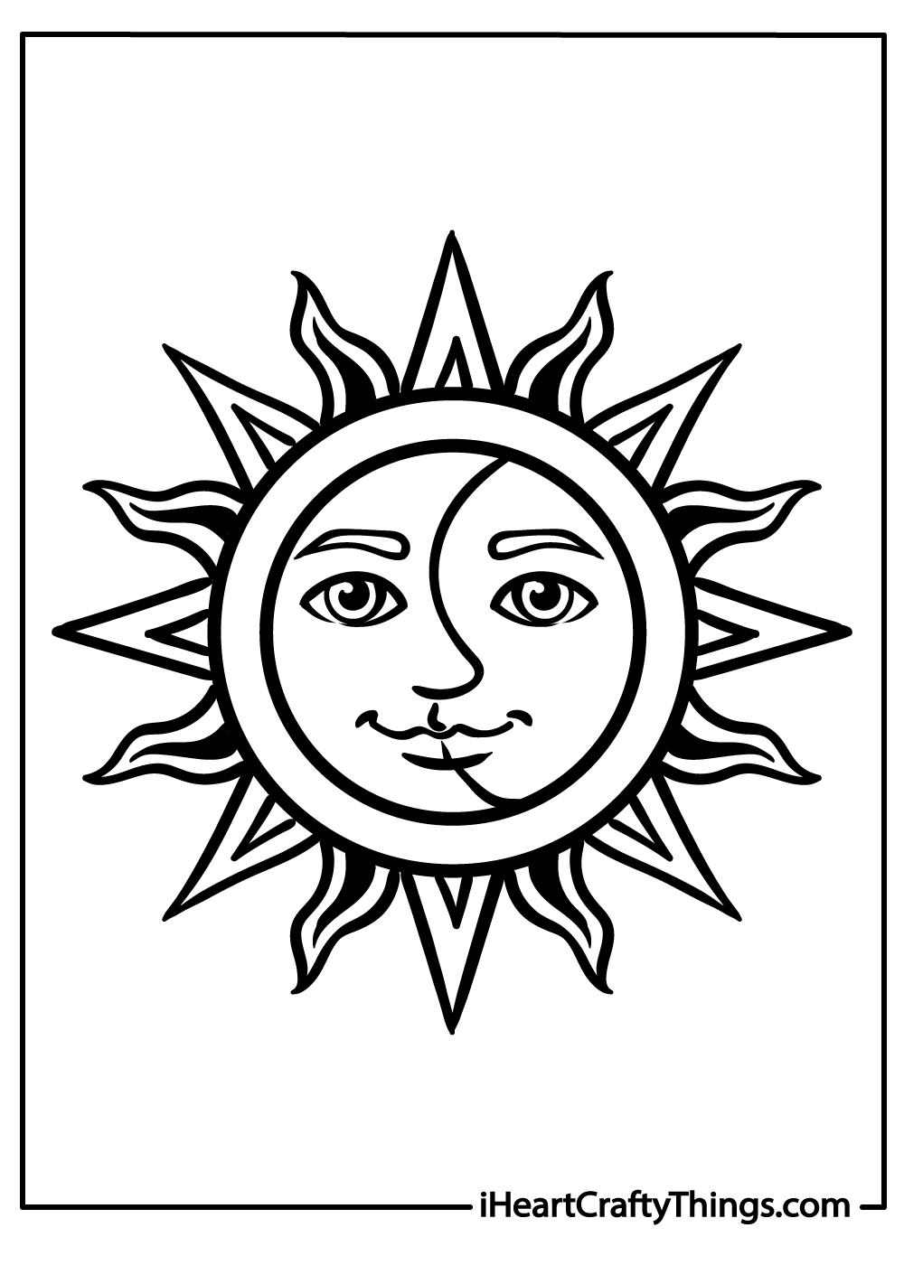 sun and moon coloring printable