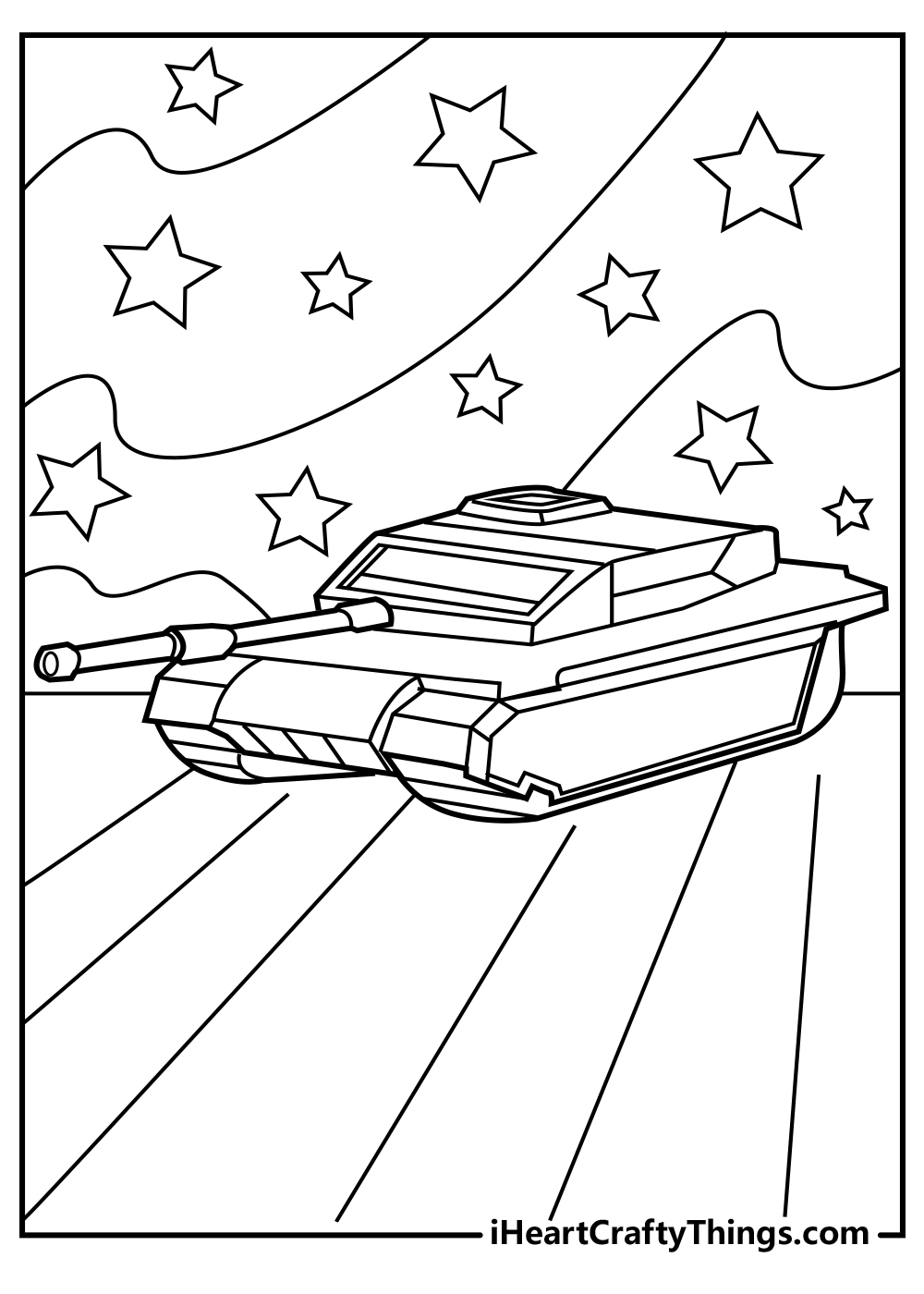 black-and-white tank coloring pages