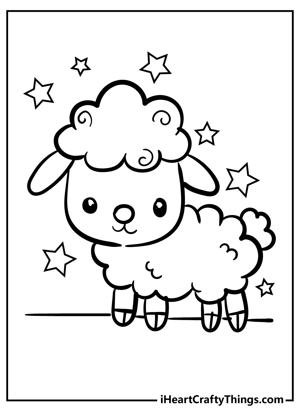 Toddler lamb coloring page printable