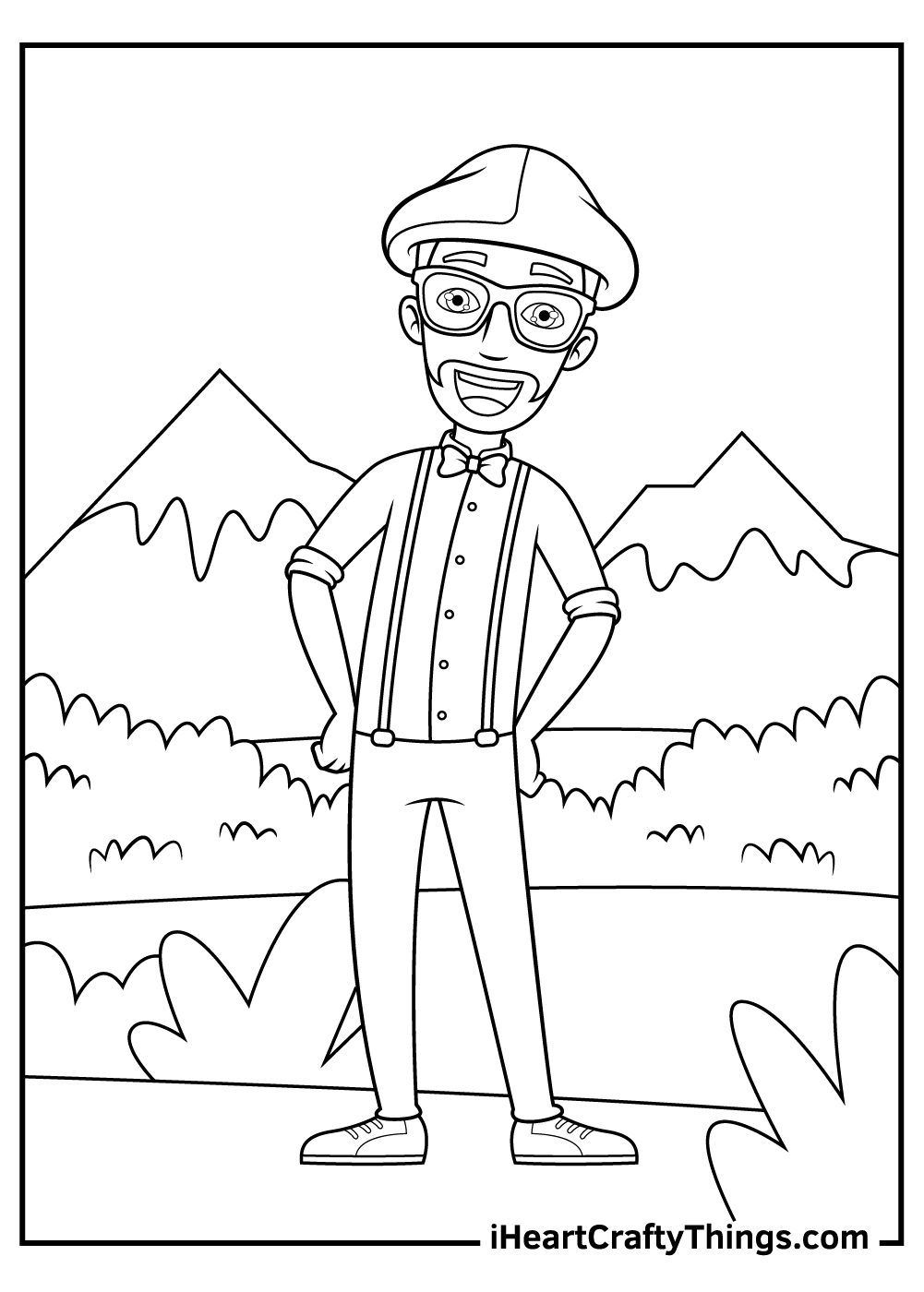 printable black and white blippi coloring pages 