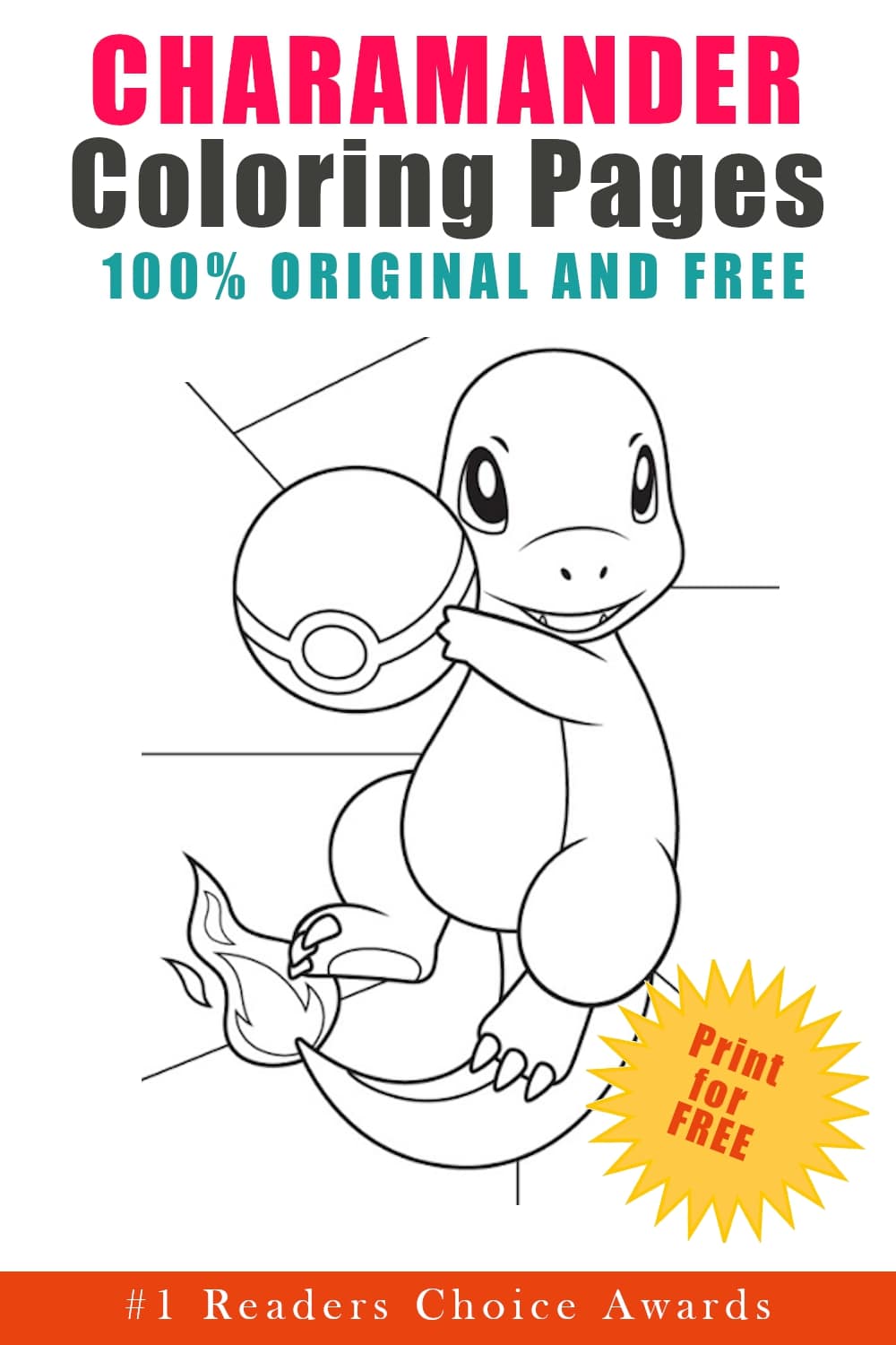 original and free charamander coloring pages