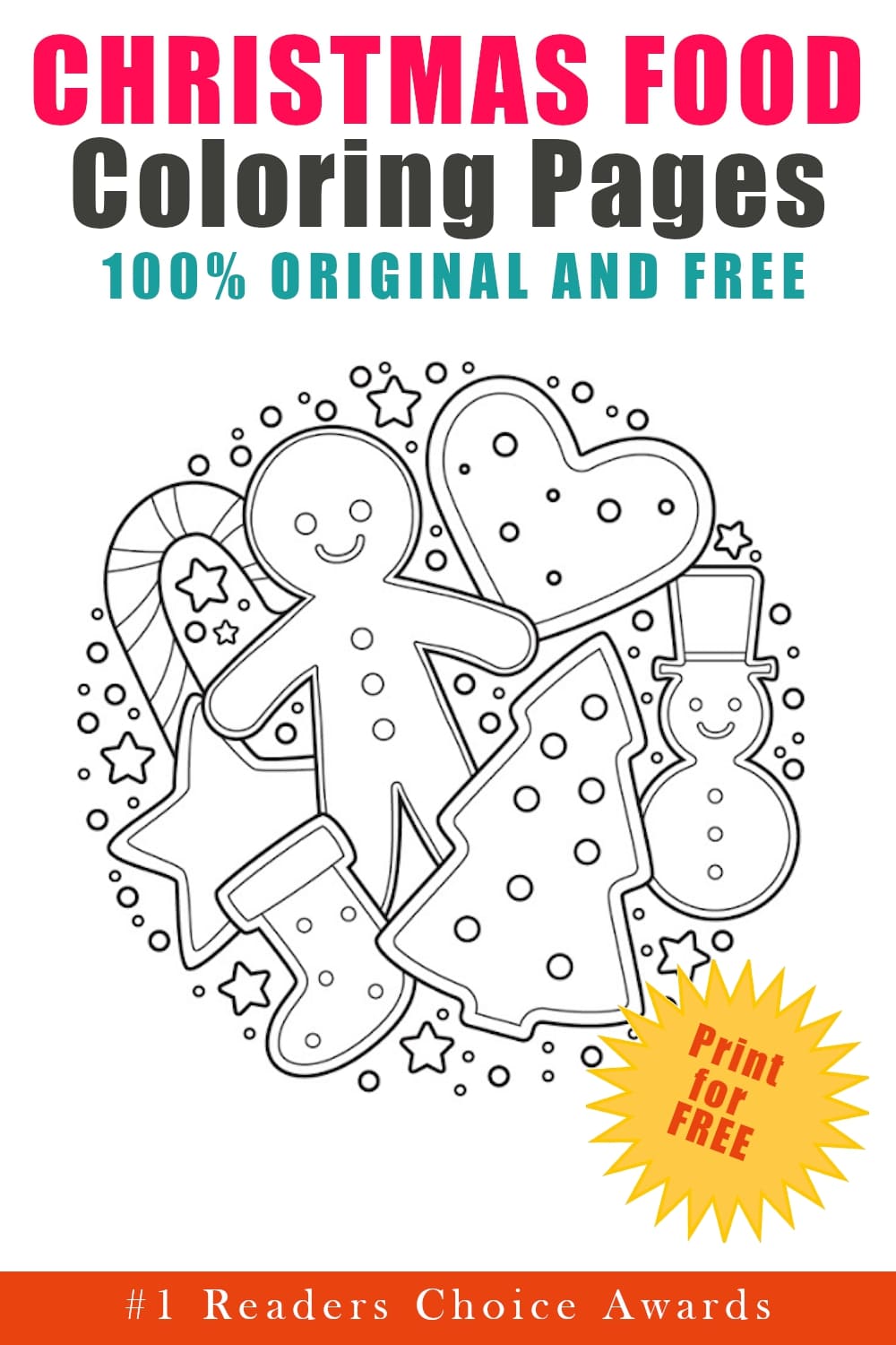 original and free christmas food coloring pages