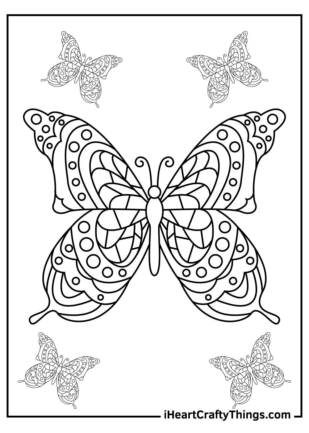 Toddler butterfly coloring page printable