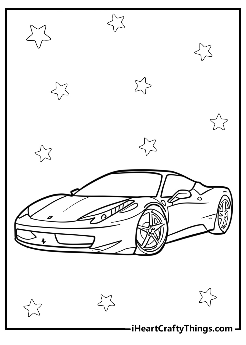 Coloring page of ferrari 458 italia