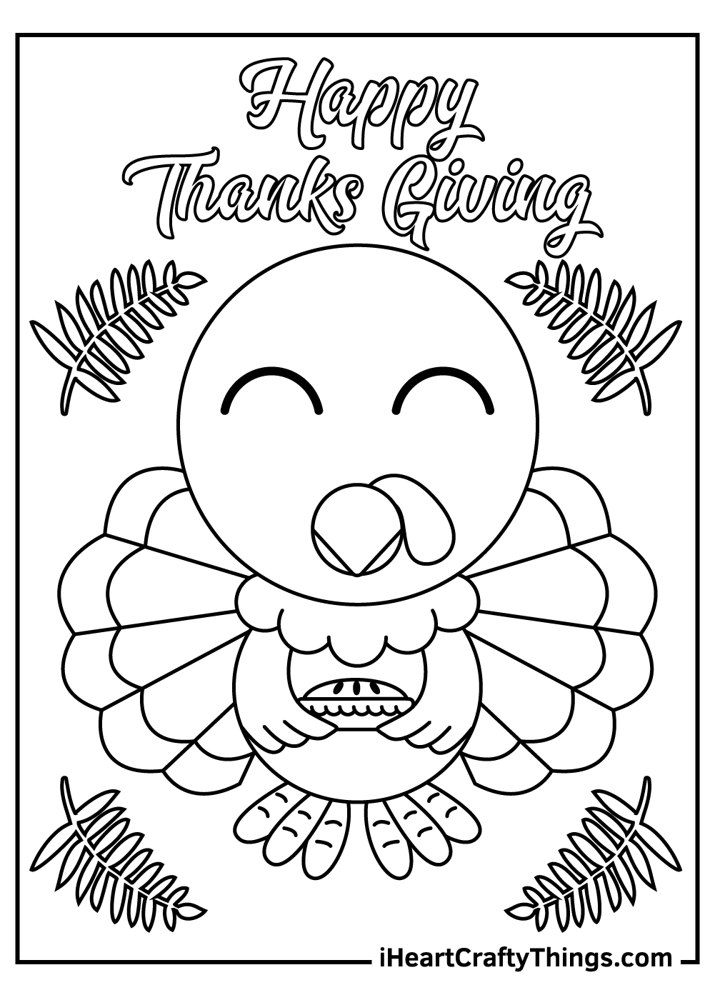 happy thanks giving coloring pages free printables