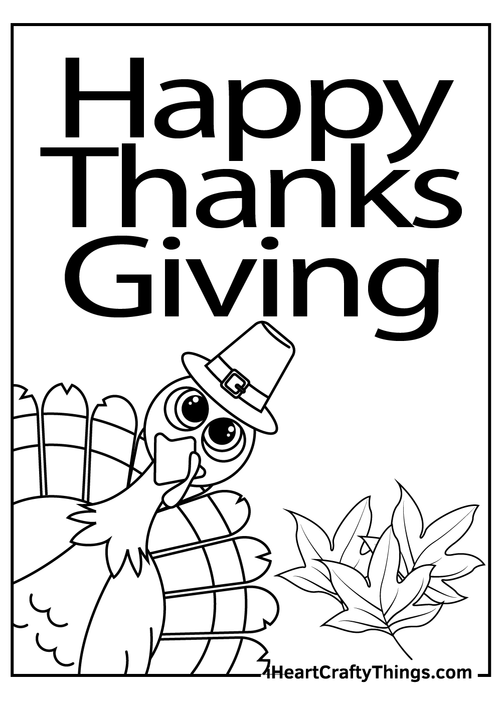 happy thanks giving coloring printable pdf