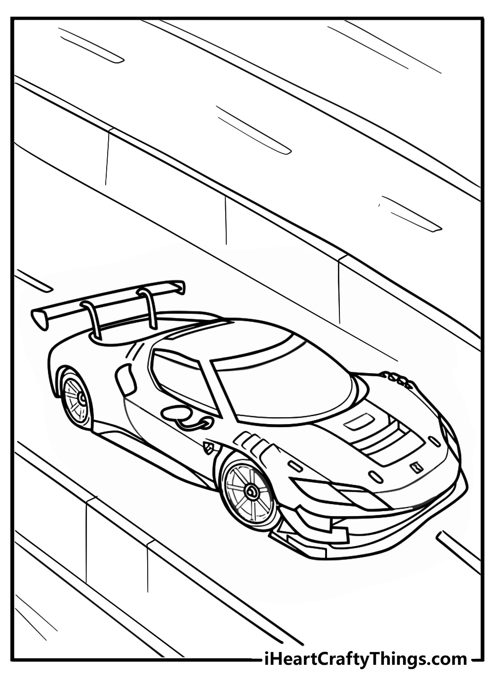 Detailed ferrari 296 gt3 coloring sheet