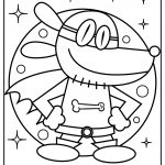 dog man coloring image