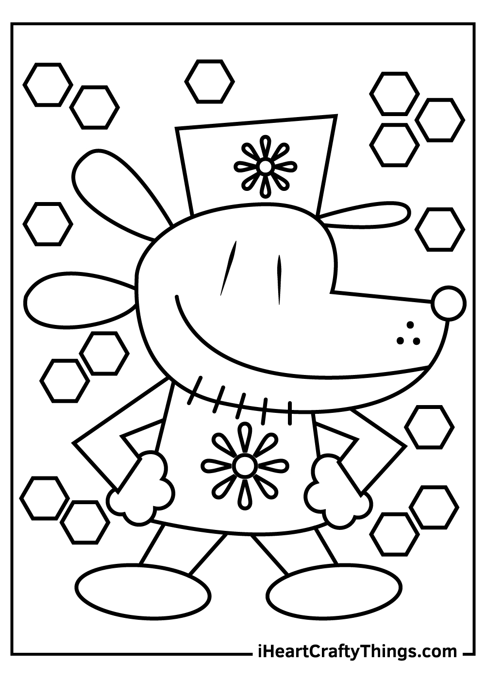 new simple dog man coloring pages free printables