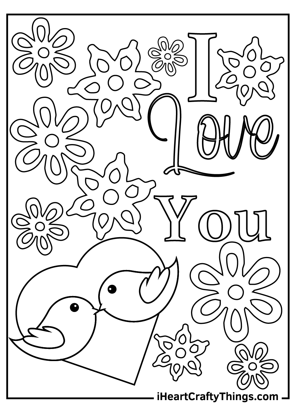 I love you coloring pages for kids 