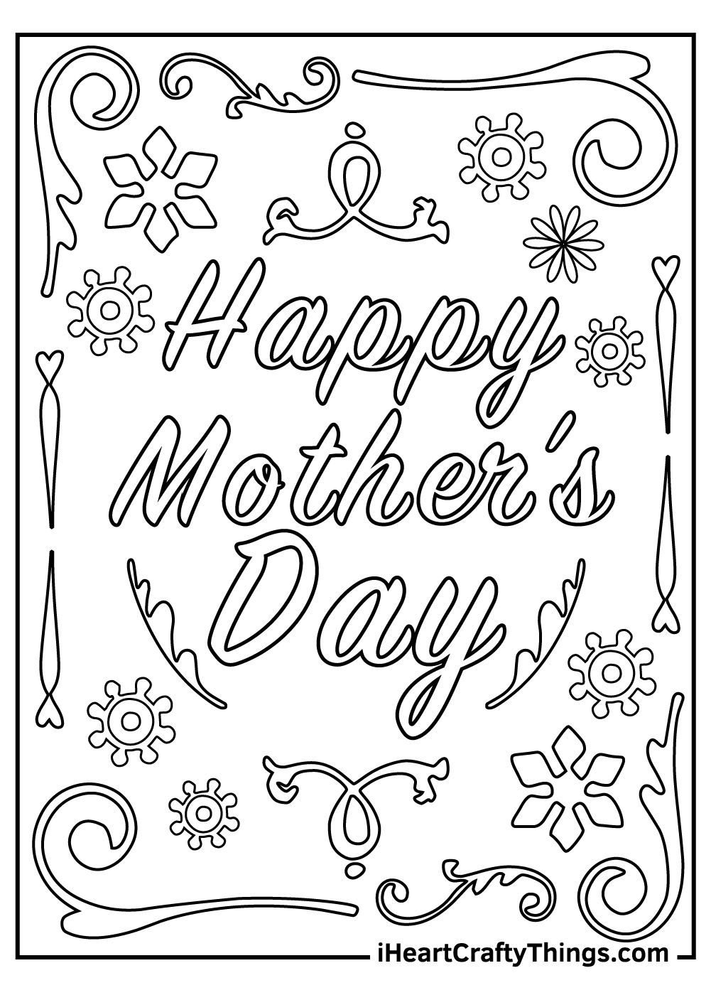 black and white mother's day printable coloring pages