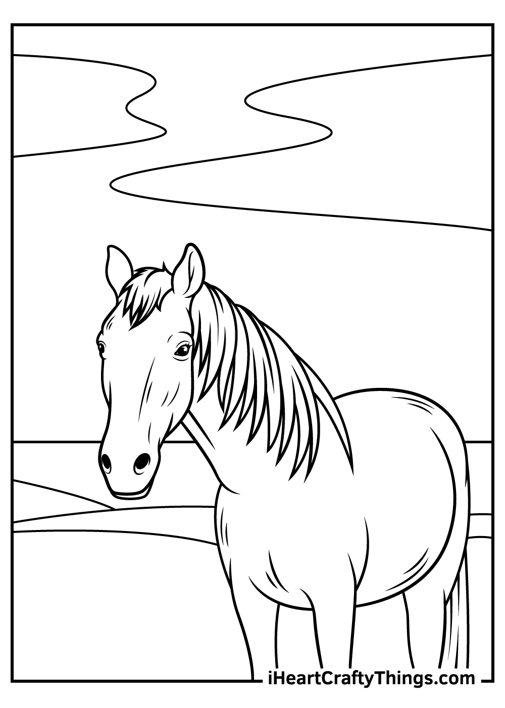 realistic horse coloring pages free printing