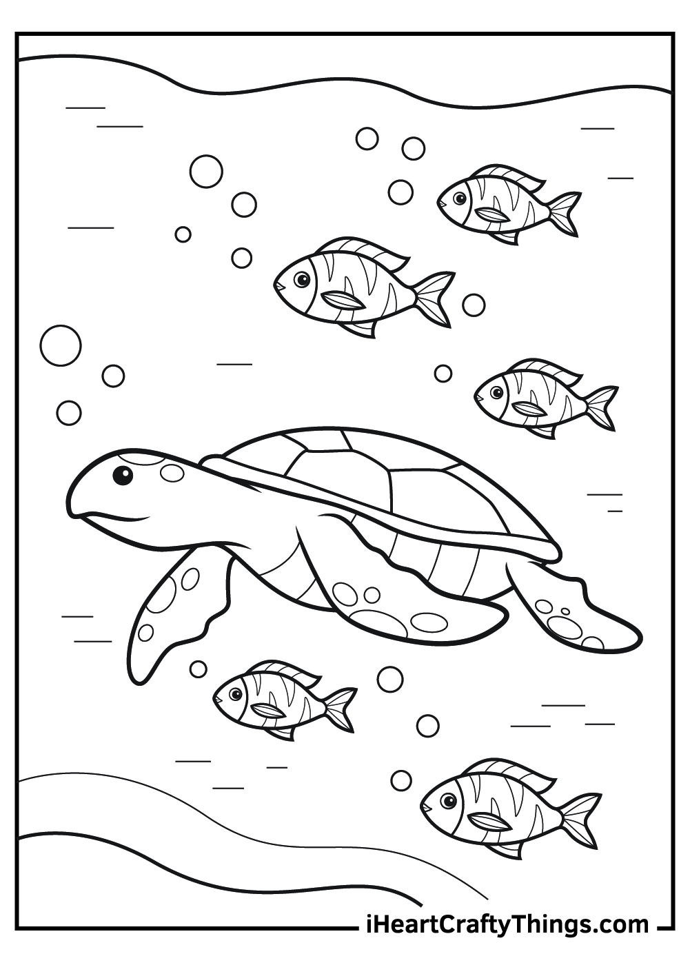 sea turtle and fish coloring pages free download