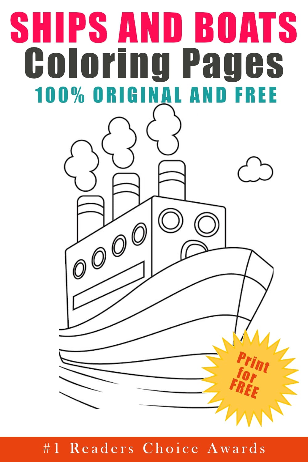 original and free ships and boats coloring pages