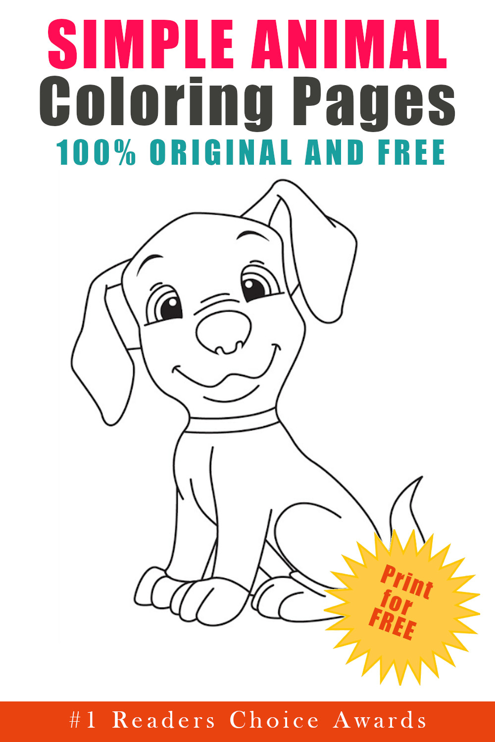 original and free simple animal coloring pages