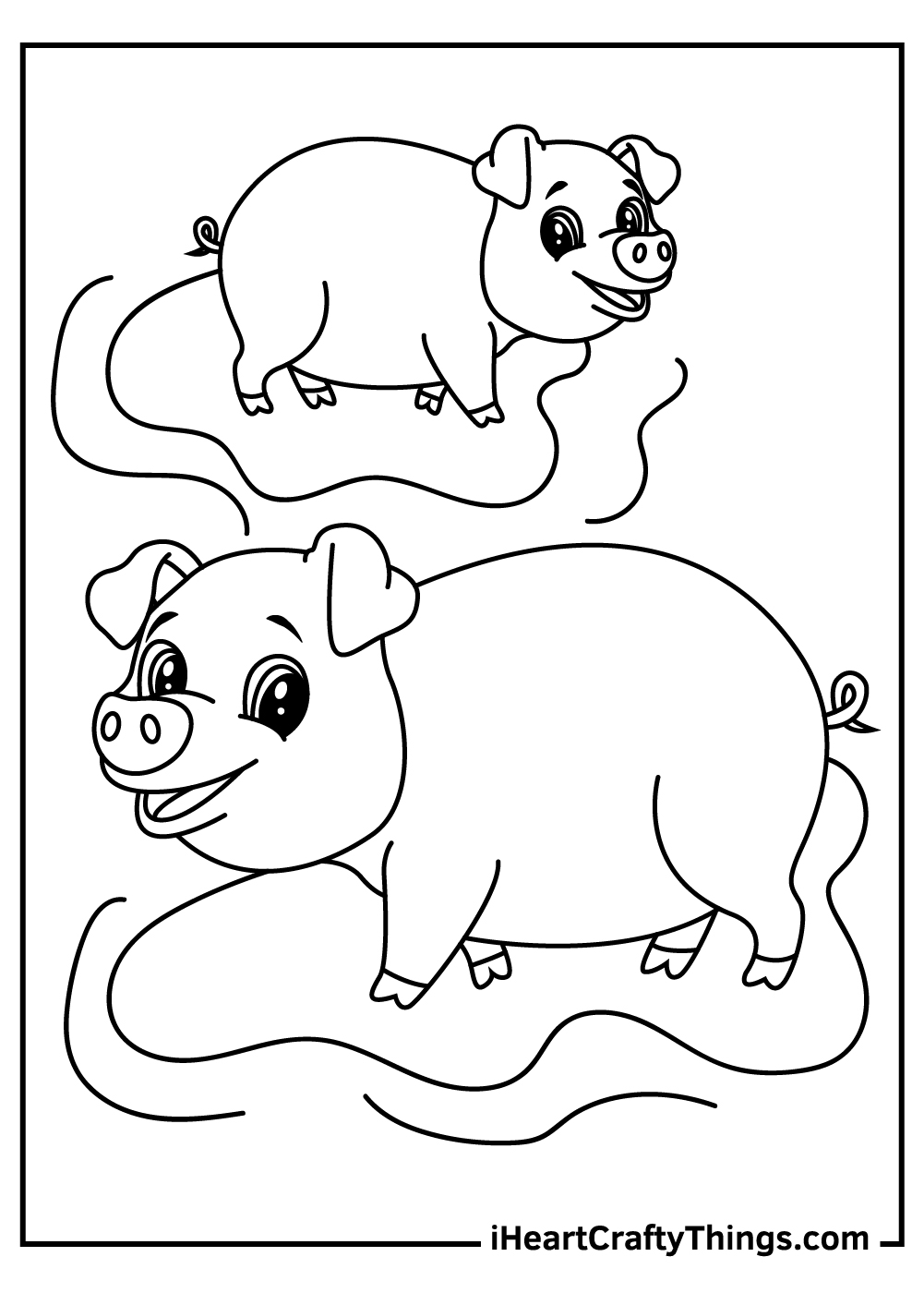 simple pigs coloring pages free printables