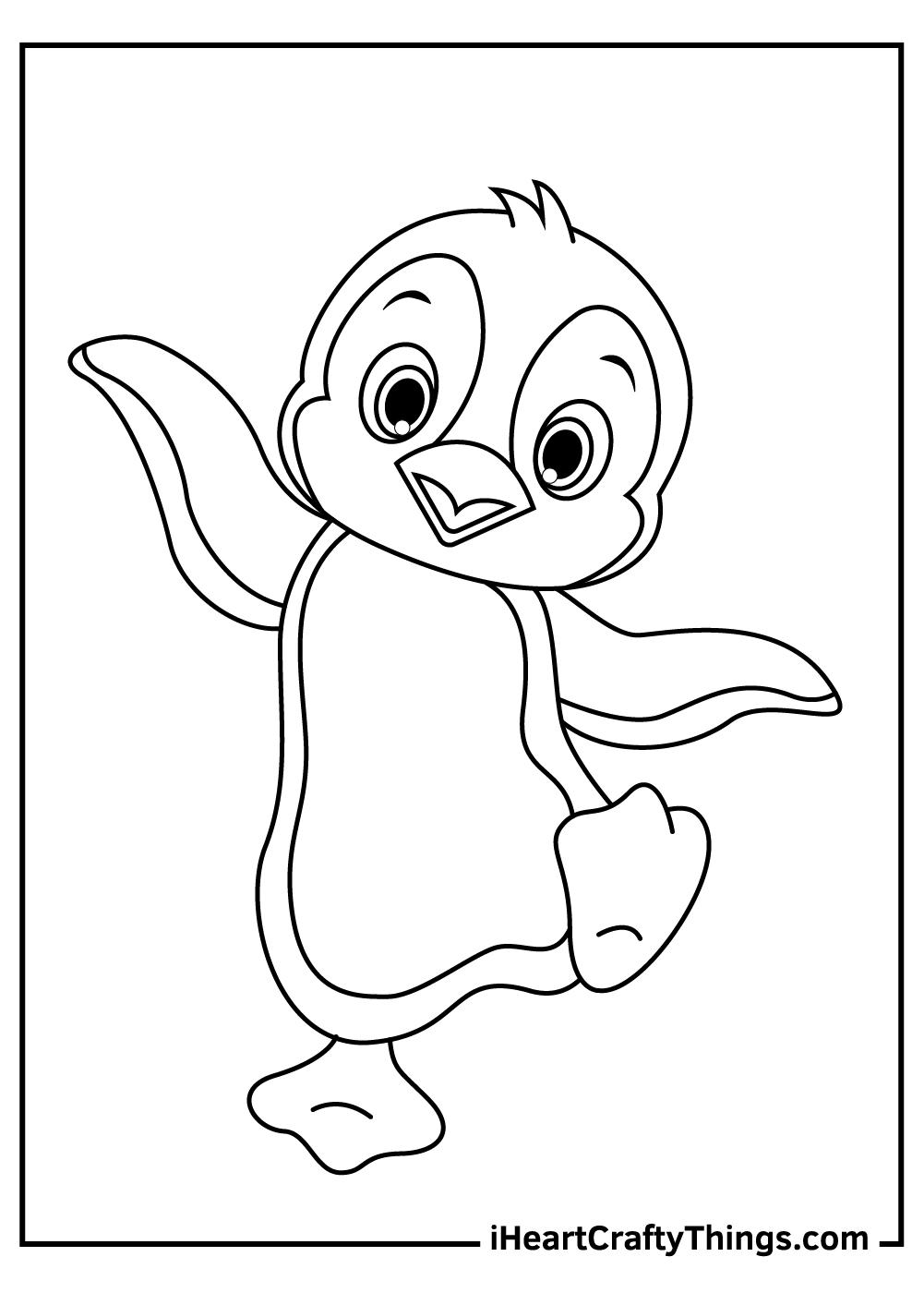 simple baby penguin coloring pages free printable