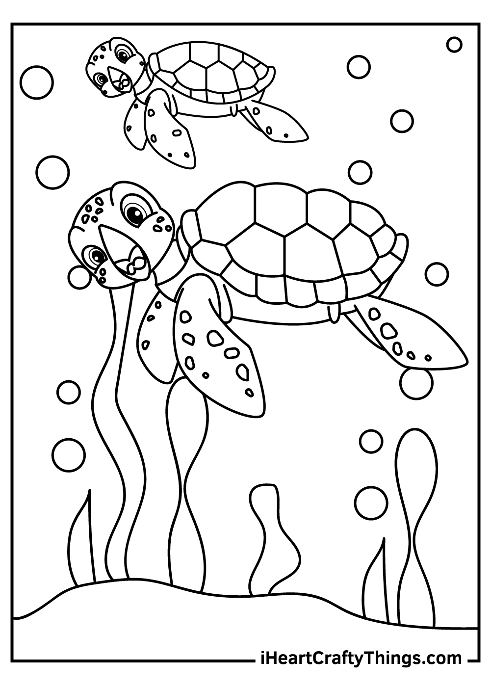 simple turtles coloring pages free printables