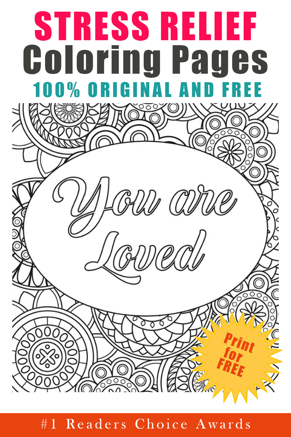original and free stress relief coloring pages