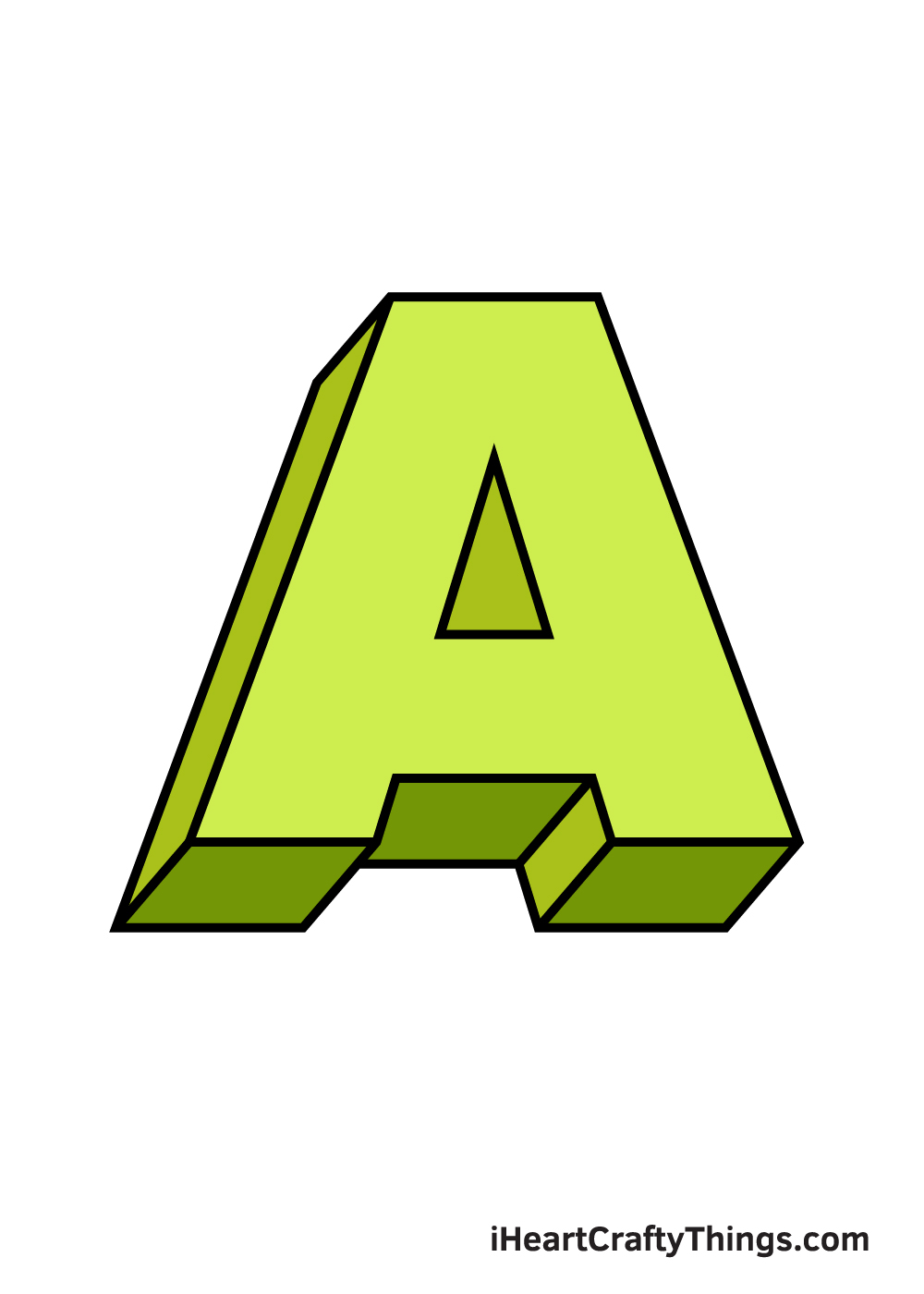 3D letters drawing 9 steps