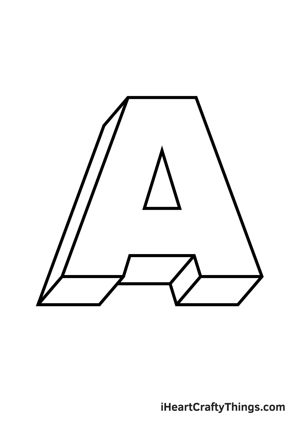 3D letters drawing step 9