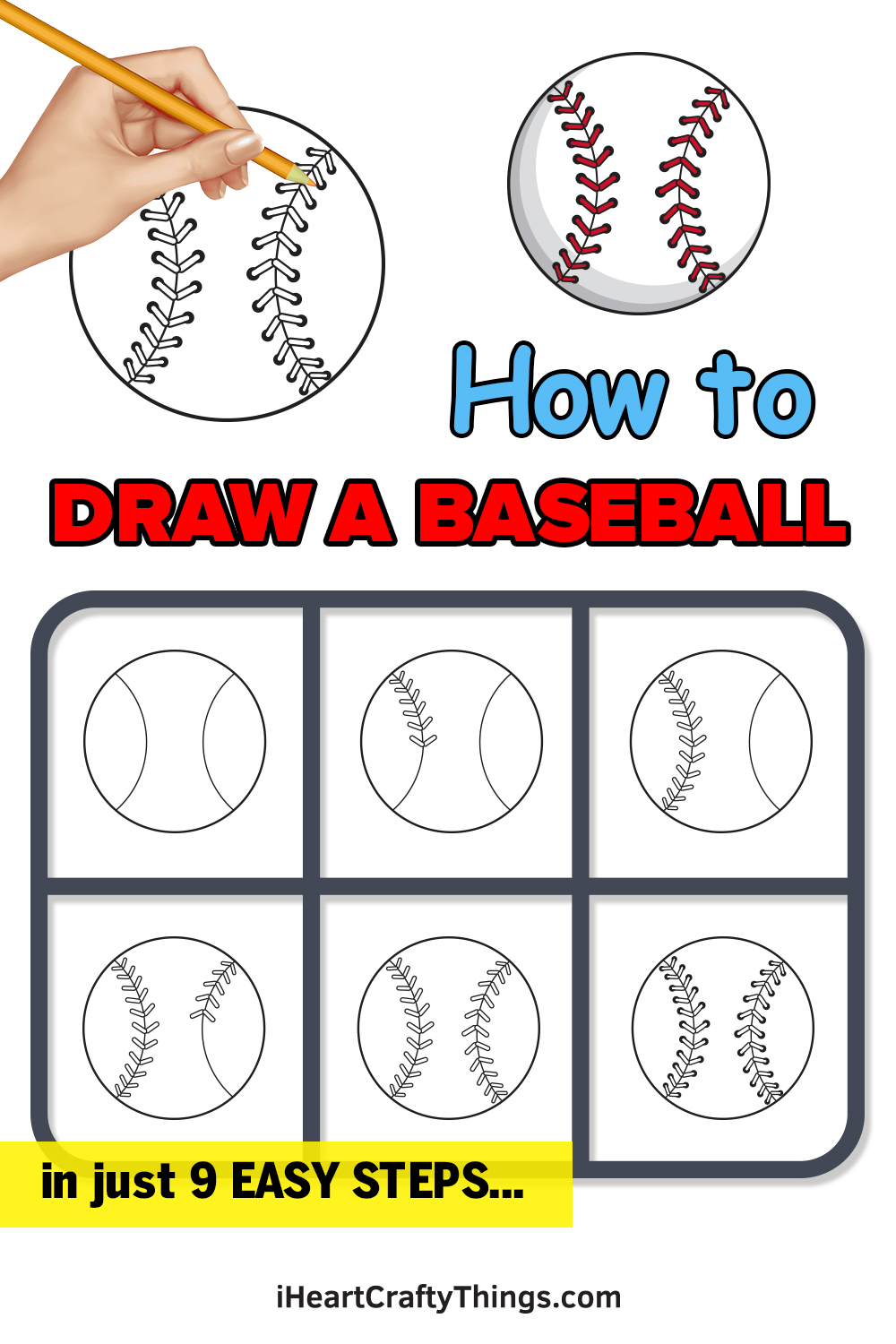 how to draw a baseball in 9 easy steps