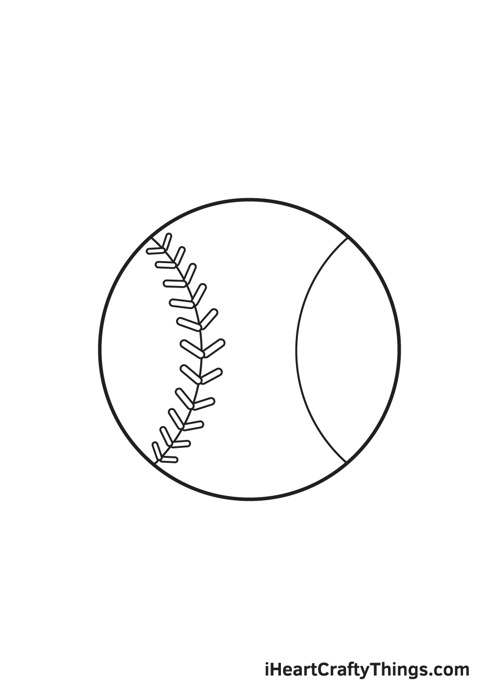 baseball drawing step 6
