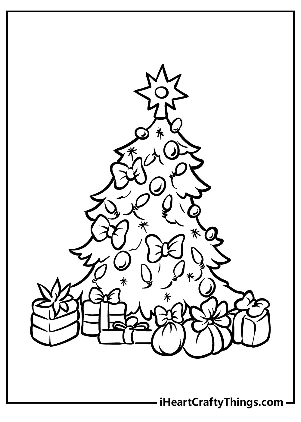 christmas tree coloring pages for adults free download