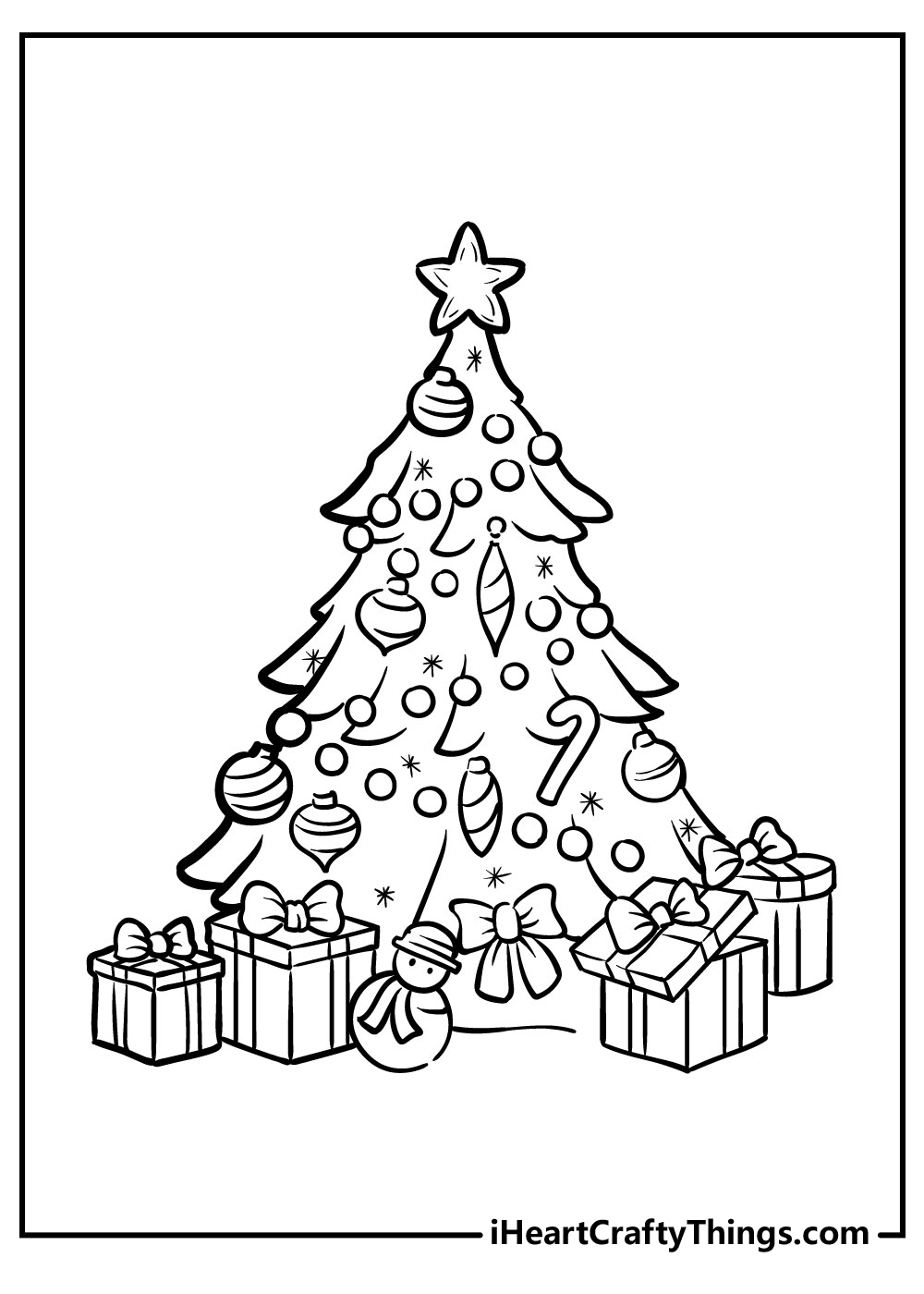 cute christmas tree coloring pages free download