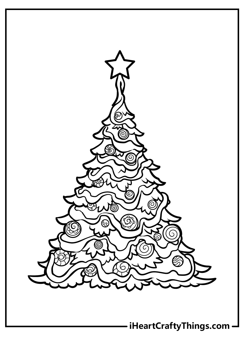 simple christmas tree coloring pages free printable
