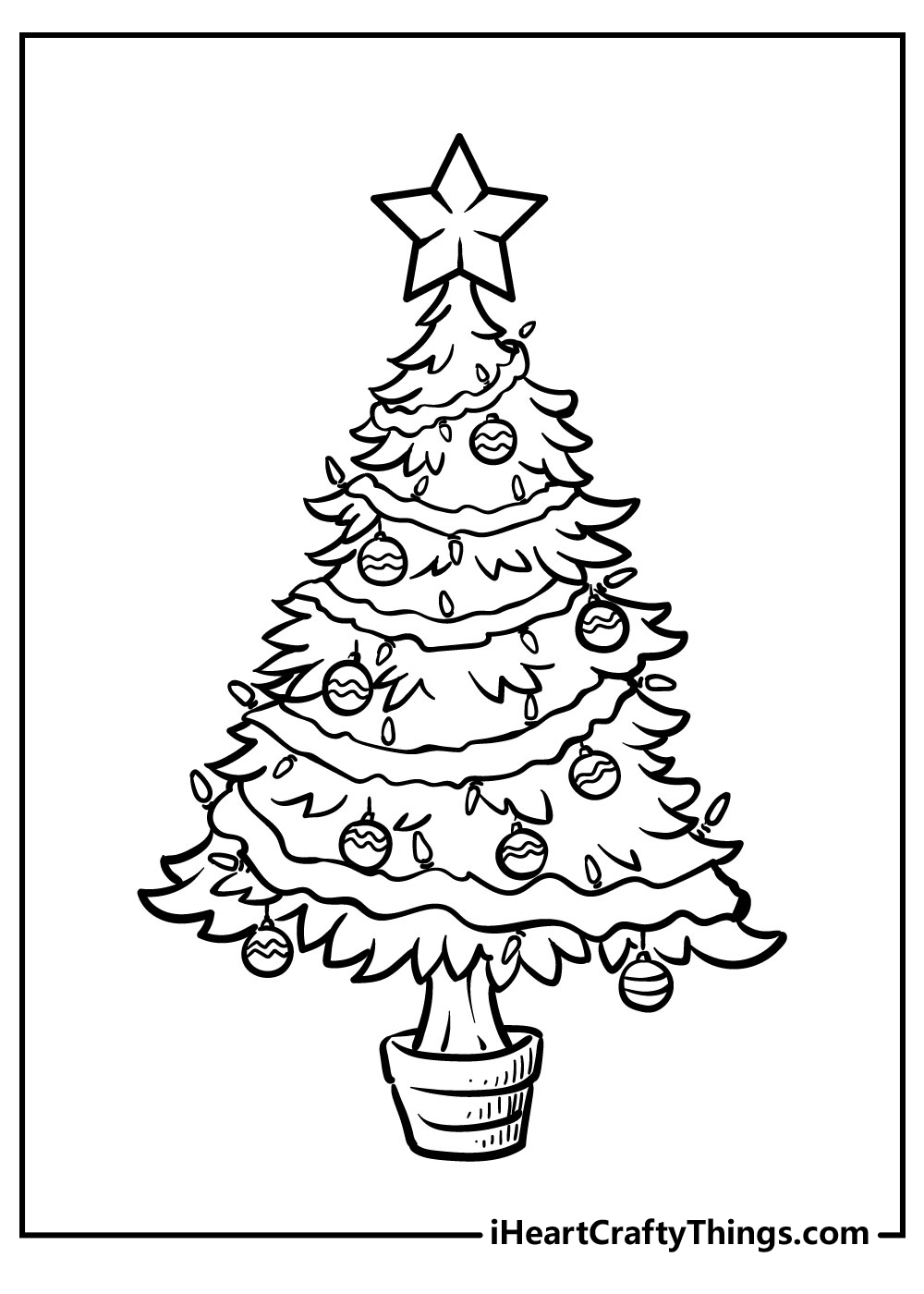 plain christmas tree coloring pages free printable