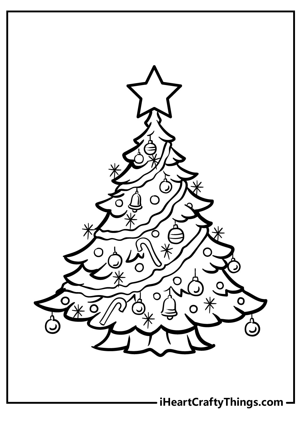 cartoon christmas tree coloring pages