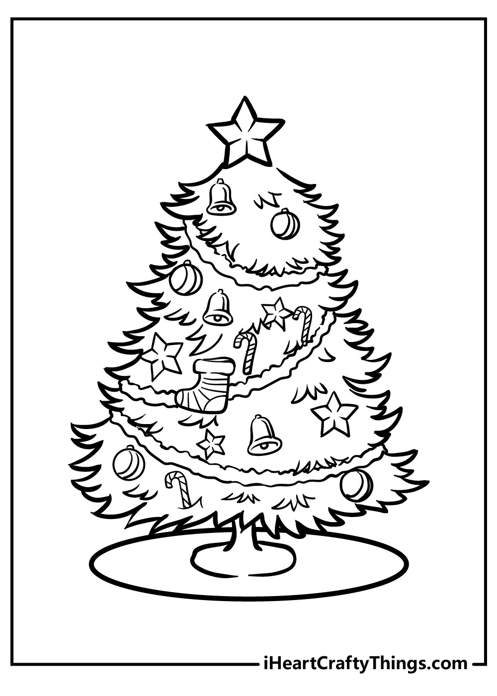 holiday christmas tree coloring pages free download