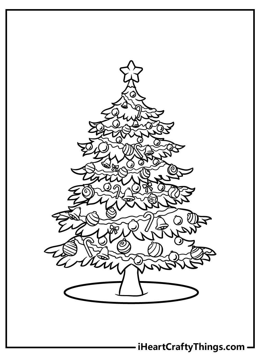 hard christmas tree coloring pages free download