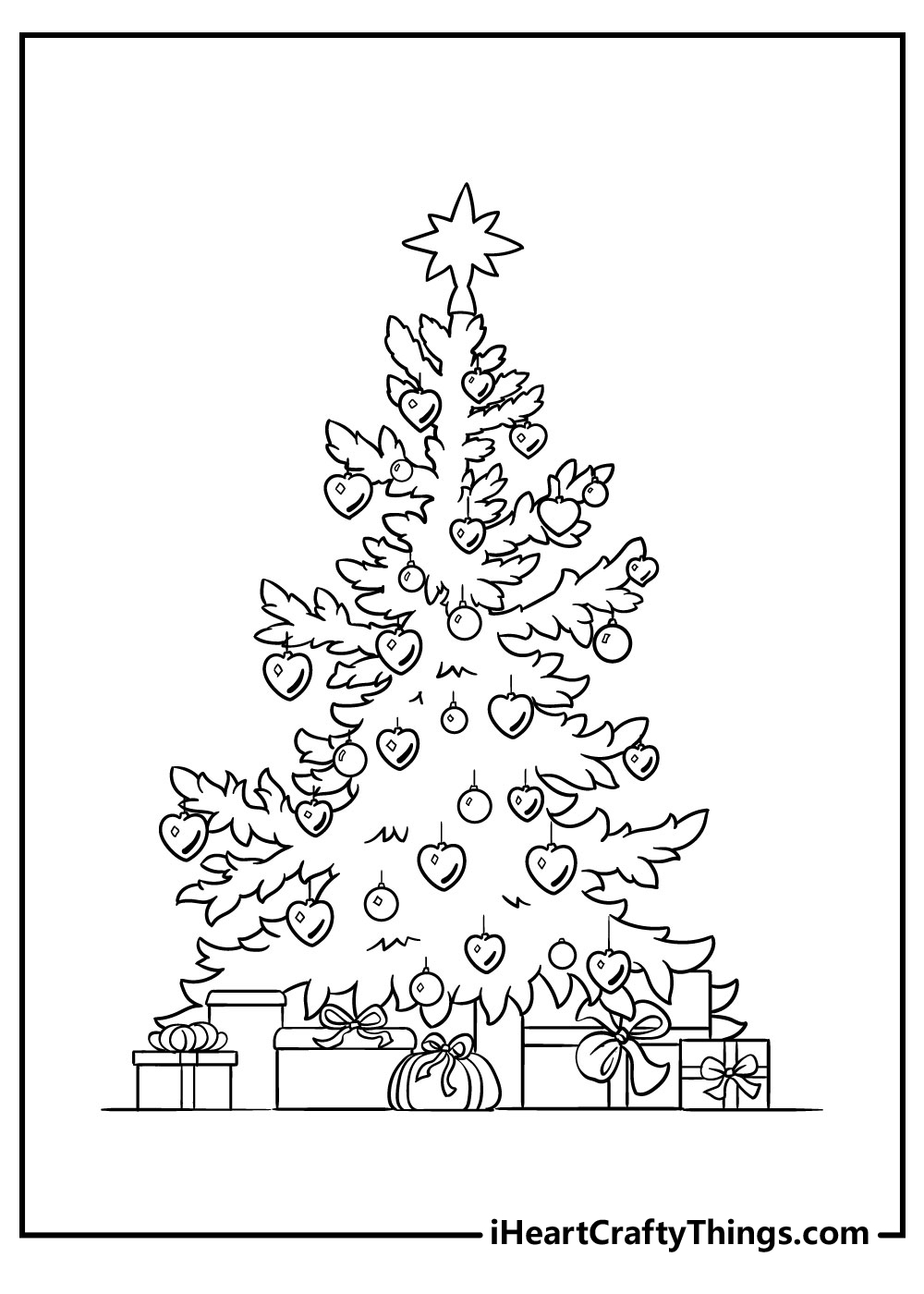 free christmas tree coloring pages to print