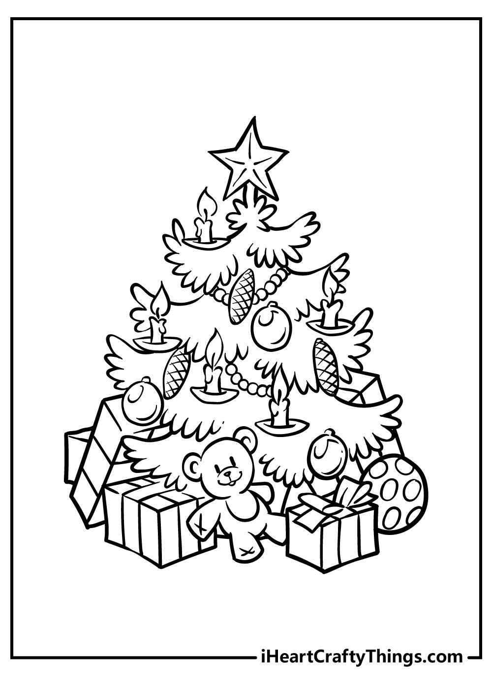 christmas tree coloring pages printable