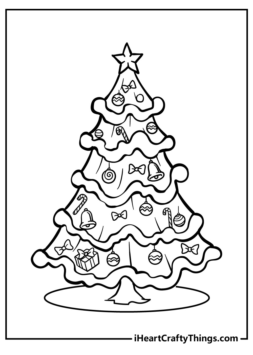 difficult christmas tree coloring pages for adults