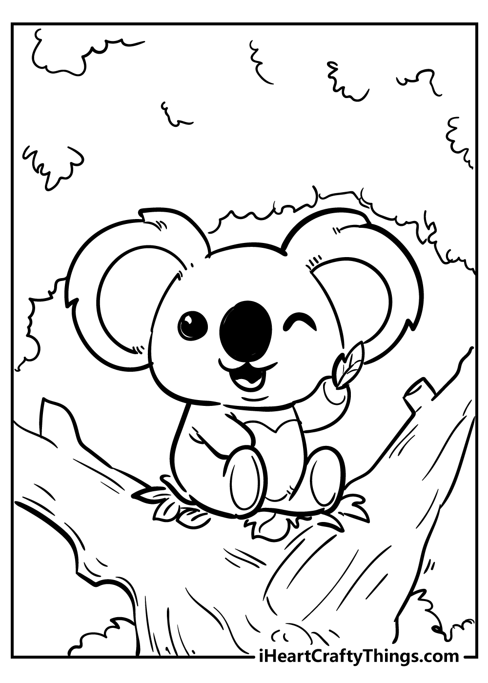 cute little koala coloring pages free print out