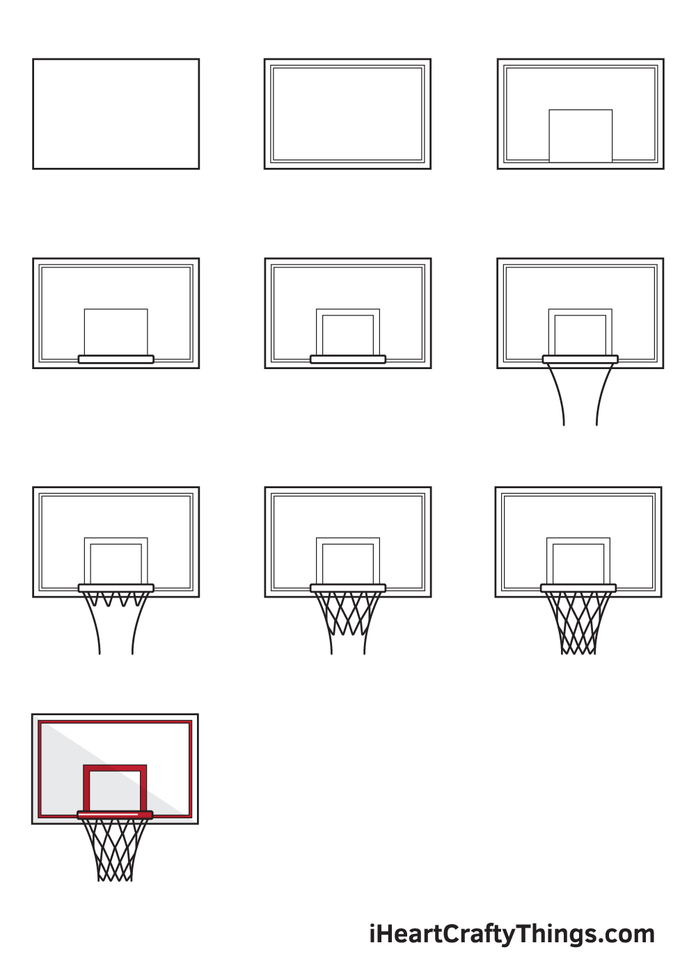 drawing basketball hoop in 9 easy steps
