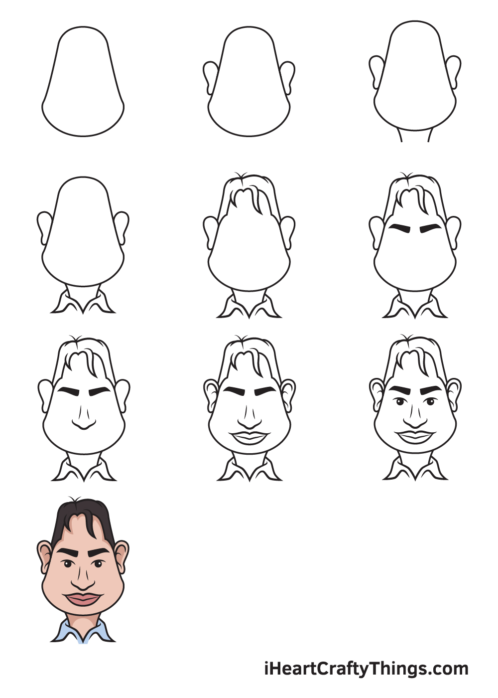 drawing caricatures in 9 steps
